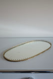 Oval Swedish Modern Brass Mirror Tray