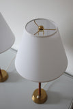 Pair of Leather and Brass Table Lamps