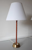 Pair of Leather and Brass Table Lamps