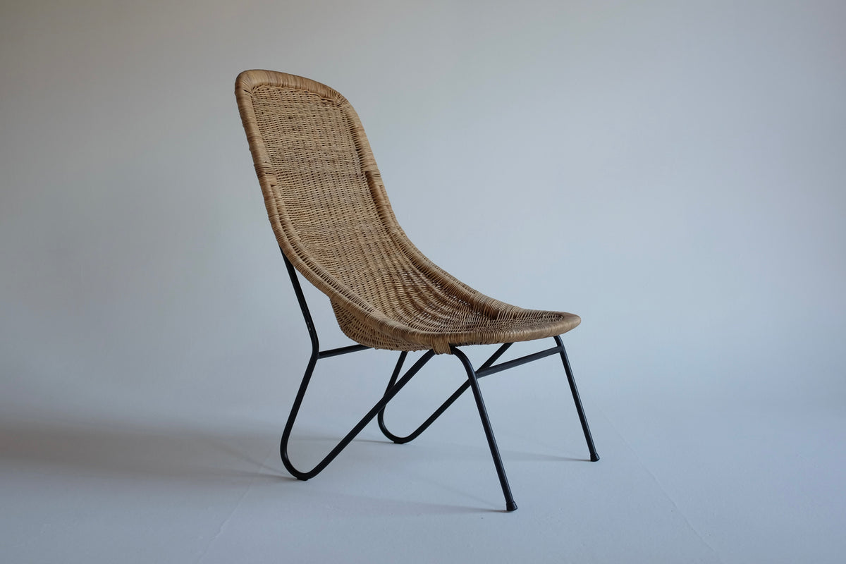 Mid century wicker discount chair