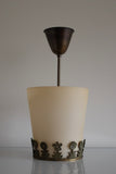 Swedish Modern Bronze and Glass Pendant