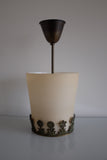 Swedish Modern Bronze and Glass Pendant