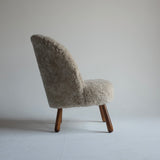 Swedish Modern Sheepskin Side Chair