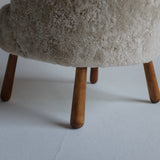 Swedish Modern Sheepskin Side Chair