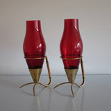 Pair of Brass and Glass Candlestick by Gunnar Ander