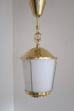 Brass and Opaline Glass Pendant