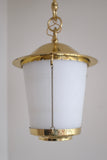 Brass and Opaline Glass Pendant