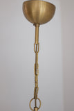 Swedish Modern Round Brass and Glass Pendant