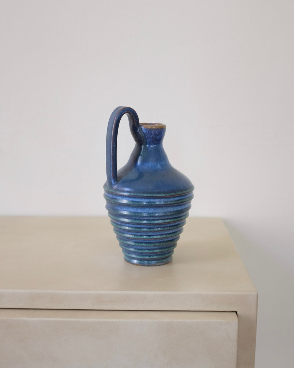 工芸品 Scandinavian Vintage vase Vintage SCANDINAVIAN FAIENCE VASE W/ Handles Made in Finland