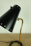 1950's Black Metal and Brass Table lamp by Boréns
