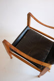 Black leather Safari chair by Kaare Klint