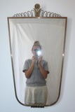 Large Swedish Modern Brass Mirror