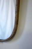 Large Swedish Modern Brass Mirror