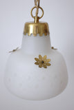 1950s Brass and Opaline Glass Pendant
