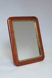 Swedish Modern Brass and Mahogany Mirror