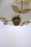 Swedish Modern Leaf decorated and Glass Pendant