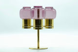 Brass and Purple Glass Candlestick Model L-67 by Hans-Agne Jakobsson