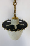Swedish Modern Glass and Brass Pendant