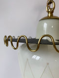 Swedish Modern Glass and Brass Pendant