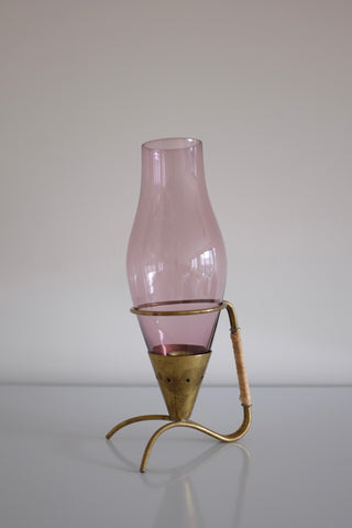 Brass and Glass Candlestick by Gunnar Ander