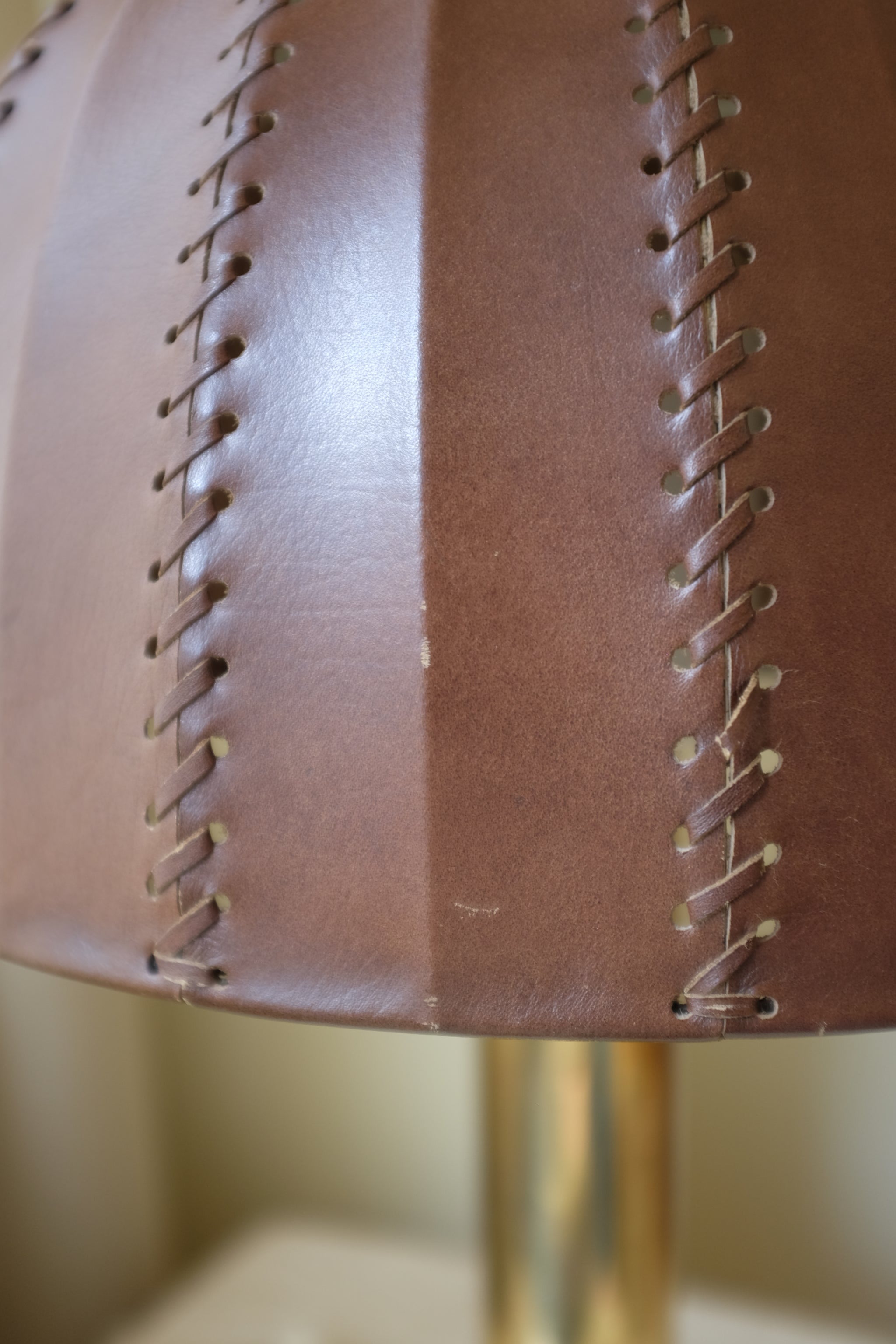 Leather and Brass Table Lamp by Hans-Agne Jakobsson – Studio Nordic
