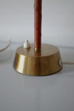 Pair of Leather and Brass Table Lamps