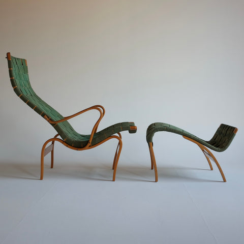 Pernilla Lounge Chair and Ottoman by Bruno Mathsson