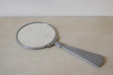 Large Vintage Pewter Hand Mirror