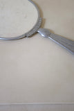 Large Vintage Pewter Hand Mirror