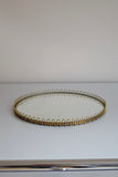 1950s Round Swedish Modern Brass Mirror tray