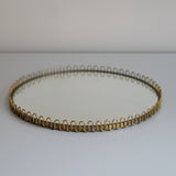 1950s Round Swedish Modern Brass Mirror tray