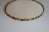 1950s Round Swedish Modern Brass Mirror tray