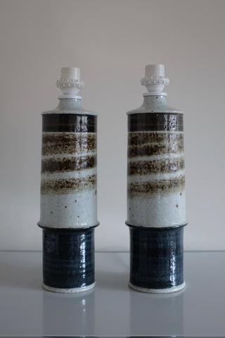 ON HOLD - Pair of Stoneware Lamps by Inger Persson