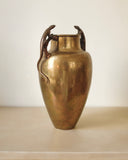 1910s Swedish Brass Vase with Lizard ornaments