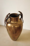 1910s Swedish Brass Vase with Lizard ornaments