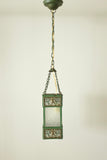 Green Metal and Glass Scandinavian Pendant