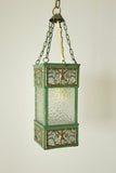 Green Metal and Glass Scandinavian Pendant