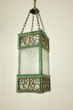 Green Metal and Glass Scandinavian Pendant