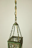 Green Metal and Glass Scandinavian Pendant