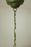Green Metal and Glass Scandinavian Pendant