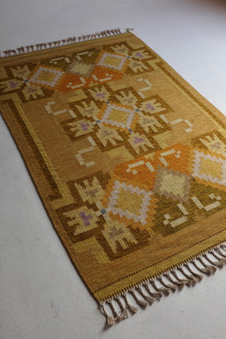 Vintage Swedish Kilim rug "Hardanger" by Ingegerd Silow