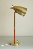 Brass and leather table lamp ASEA