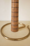 Wood and Brass Swedish Mid-century Table Lamp