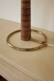 Wood and Brass Swedish Mid-century Table Lamp
