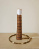 Wood and Brass Swedish Mid-century Table Lamp