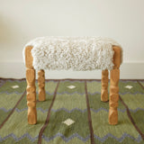 Scandinavian Modern Sheepskin stool