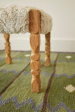 Scandinavian Modern Sheepskin stool