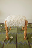 Scandinavian Modern Sheepskin stool