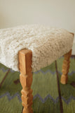 Scandinavian Modern Sheepskin stool