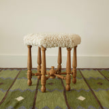 Scandinavian Modern Sheepskin stool